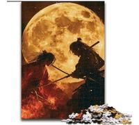 1000 Piece Jigsaw Puzzle for Adults And Teenagers Ninja Under The Blood Moon, Challenging Difficult with Fully Interlocking Randomly Shaped Pieces (Size 50x75cm)