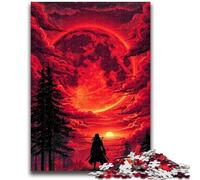 1000 Piece Jigsaw Puzzle for Adults And Teenagers Ninja Under The Blood Moon Educational Games Home Decoration Educational Game for Birthday, Chrismas 26x38cm