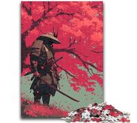 1000 Piece Jigsaw Puzzle for Adults And Teenagers Ninja Under The Cherry Blossom Tree for Age 14+ Intellectual Game Christmas Birthday Gifts 26x38cm