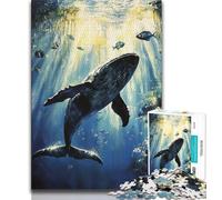 1000 Piece Jigsaw Puzzle for Adults And Teenagers Ocean Whales 1000 Pieces for Teenagers,Educational Games Home Decoration Suitable for Desktop Decoration (size 75x50cm)