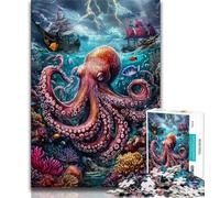 1000 Piece Jigsaw Puzzle for Adults And Teenagers Octopus in The Ocean Puzzles for Adults,Relax Games Is Ideal As A Gift for The Whole Family (size 75x50cm)