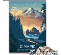 1000 Piece Jigsaw Puzzle for Adults And Teenagers Olympic National Park Poster, for And from 14 Years And over Educational Learning Toys Family Games Birthday Present 50x75cm