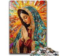 1000 Piece Jigsaw Puzzle for Adults And Teenagers Our Lady of Guadalupe Praying Charcoal Art Staycation Kill Time for Home Decoration 50x75cm