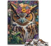 1000 Piece Jigsaw Puzzle for Adults And Teenagers Owl Flowers Puzzles for Adults,Educational Stress Relief Toy Great Gifts And Toys (38x26cm)