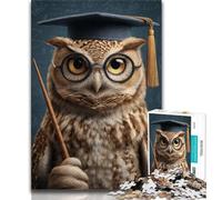 1000 Piece Jigsaw Puzzle for Adults And Teenagers Owl Teacher,Stress Reliever Difficult Challenge with Matching Poster And Trivia Sheet 38x26cm