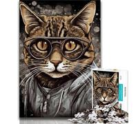 1000 Piece Jigsaw Puzzle for Adults And Teenagers Painting Fashion Cat Style 1000 Piece Jigsaw,Relax Games Is Ideal As A Gift for The Whole Family 26x38cm