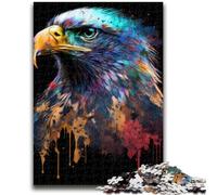 1000 Piece Jigsaw Puzzle for Adults And Teenagers Paintsplash Eagle for Age 14 Years And over Family Games Christmas Game Presents for Women 26x38cm