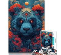 1000 Piece Jigsaw Puzzle for Adults And Teenagers Panda in Flower Teenager Jigsaw,Birthday Gift Idea for Adults, Family Game And Hobby 26x38cm
