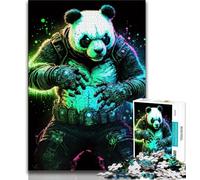 1000 Piece Jigsaw Puzzle for Adults And Teenagers Panda Neon 1000 Piece Jigsaw,for Educational Game Challenge Toy Deal As Gifts for The Whole Family 38x26cm