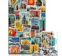 1000 Piece Jigsaw Puzzle for Adults And Teenagers Paris Collage, Analysis And Logic,is Ideal As Gifts for The Whole Family for Age 14 38x26cm