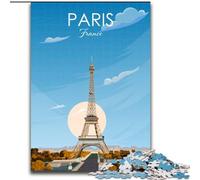 1000 Piece Jigsaw Puzzle for Adults And Teenagers Paris France Travel Print, for And from 14 Years And over Educational Learning Toys Family Games Birthday Present 26x38cm