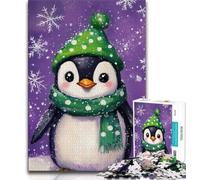 1000 Piece Jigsaw Puzzle for Adults And Teenagers Penguins in Winter Adult Puzzles,Educational Games Wall Decoration Unique Birthday And Xmas Gifts (size 38x26cm)