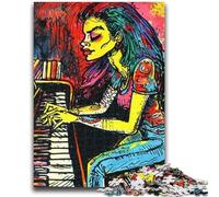 1000 Piece Jigsaw Puzzle for Adults And Teenagers Pianist Teenager Jigsaw,with Matching Poster And Trivia Sheet for And Age 14 Years Up (75x50cm)
