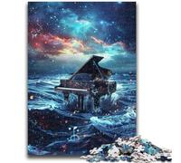 1000 Piece Jigsaw Puzzle for Adults And Teenagers Piano in The Ocean Stress Reliever Staycation Kill Time Perfect Decoration for Age 14+ 26X38CM