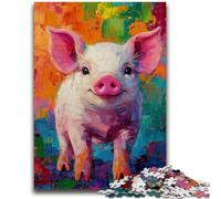 1000 Piece Jigsaw Puzzle for Adults And Teenagers Pig Baby Oil Painting Teenager Jigsaw,with Matching Poster And Trivia Sheet for And Age 14 Years Up (75x50cm)