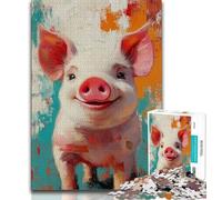 1000 Piece Jigsaw Puzzle for Adults And Teenagers Pig Baby Painting Adult Puzzles,Educational Games Wall Decoration Unique Birthday And Xmas Gifts (size 38x26cm)