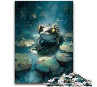 1000 Piece Jigsaw Puzzle for Adults And Teenagers Pond Frog Puzzles,Educational Toy Funny Family Games Unique Home Decor (75x50cm)