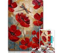 1000 Piece Jigsaw Puzzle for Adults And Teenagers Poppy Flower Oil Painting Teenager Puzzles,Family Educational Games Home Decoration Gift (size 38x26cm)