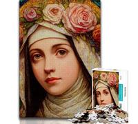 1000 Piece Jigsaw Puzzle for Adults And Teenagers Portrait of Mary The Mother 1000 Piece Puzzle,Interesting Stress Reduction Parent-child Interaction (size 38x26cm)