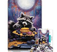 1000 Piece Jigsaw Puzzle for Adults And Teenagers Psychedelic Animal Raccoon,Stress Reliever Staycation Kill Time Wishlist with Santa Claus (75x50cm)