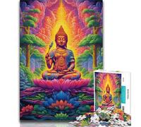 1000 Piece Jigsaw Puzzle for Adults And Teenagers Psychedelic Buddha,Decompressing Intellectual Educational Toy Birthday Gift 38x26cm