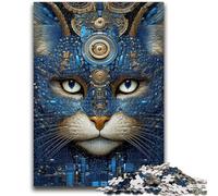 1000 Piece Jigsaw Puzzle for Adults And Teenagers Psychedelic Cat 1000 Pieces for Teenagers,Quiz Game for Is Ideal As A Gift for The Whole Family (75x50cm)