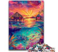 1000 Piece Jigsaw Puzzle for Adults And Teenagers Psychedelic Island for And from 14 Years And over Play Toys Because It Is Ideal As A Gift for The Whole Family 38x26cm
