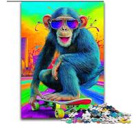 1000 Piece Jigsaw Puzzle for Adults And Teenagers Psychedelic Monkey, Stress Reliever Difficult Challenge Home Decoration Toys (Size 26x38cm)