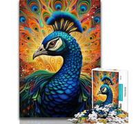 1000 Piece Jigsaw Puzzle for Adults And Teenagers Psychedelic Peacock Puzzles for Teenagers,Suitable for Desktop Decoration for And Age 14 (size 38x26cm)