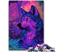 1000 Piece Jigsaw Puzzle for Adults And Teenagers Psychedelic Wolf Challenging Game And Family Play Secret Santa Gifts 50x75cm