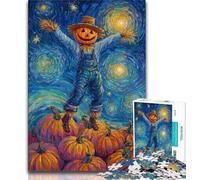 1000 Piece Jigsaw Puzzle for Adults And Teenagers Pumpkin Scarecrow Puzzles for Adults,Relax Games Is Ideal As A Gift for The Whole Family (size 75x50cm)