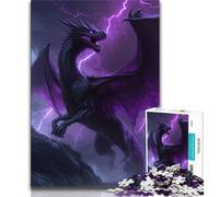 1000 Piece Jigsaw Puzzle for Adults And Teenagers Purple Flying Dragon,Stress Reliever Staycation Kill Time Wishlist with Santa Claus (38x26cm)