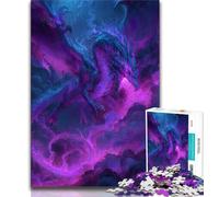 1000 Piece Jigsaw Puzzle for Adults And Teenagers Purple Flying Dragon Teenager Jigsaw,Fun Present & Activity for Home,Toy for Rainy Days 75x50cm
