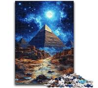1000 Piece Jigsaw Puzzle for Adults And Teenagers Pyramids at Night Educational Stress Relief Toy Gifts for Friends And Family 50x75cm