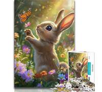 1000 Piece Jigsaw Puzzle for Adults And Teenagers Rabbit And Butterfly 1000 Pieces for Adults,learning Educational for Is Ideal As A Gift for The Whole Family (size 75x50cm)