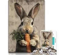 1000 Piece Jigsaw Puzzle for Adults And Teenagers Rabbit Eating Carrot,Educational Games Home Decoration Educational Game for Birthday,Chrismas (75x50cm)