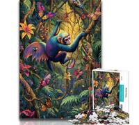 1000 Piece Jigsaw Puzzle for Adults And Teenagers Rainforest Gibbon,Educational Games Home Decoration Educational Game for Birthday,Chrismas (75x50cm)