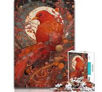 1000 Piece Jigsaw Puzzle for Adults And Teenagers Red Bird 1000 Piece Puzzle,Interesting Stress Reduction Parent-child Interaction (size 75x50cm)
