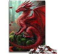 1000 Piece Jigsaw Puzzle for Adults And Teenagers Red Dragon Puzzles for Teenagers,Brain Teaser - Birthday Gift for Men (75x50cm)