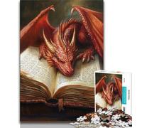 1000 Piece Jigsaw Puzzle for Adults And Teenagers Red Flying Dragon,Help The Brain Exercise Addictive Toys to Cultivate Patience Perfect Decoration 38x26cm