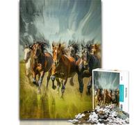 1000 Piece Jigsaw Puzzle for Adults And Teenagers Running Horses Teenager Jigsaw,Birthday Gift Idea for Adults, Family Game And Hobby 26x38cm