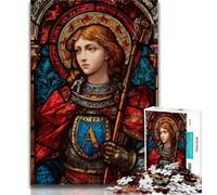 1000 Piece Jigsaw Puzzle for Adults And Teenagers Saint A Stained Glass 1000 Pieces for Teenagers,Educational Games Home Decoration Suitable for Desktop Decoration (size 38x26cm)