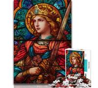 1000 Piece Jigsaw Puzzle for Adults And Teenagers Saint A Stained Glass Jigsaw,Educational Games Home Decoration Unique Home Decor And Gifts (size 38x26cm)