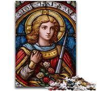 1000 Piece Jigsaw Puzzle for Adults And Teenagers Saint A Stained Glass Stress Reliever Staycation Kill Time Perfect Decoration for Age 14+ 50X75CM