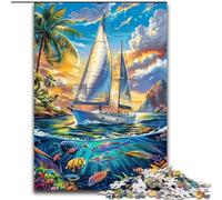 1000 Piece Jigsaw Puzzle for Adults And Teenagers Ship Sailing on The Ocean, Educational Games Home Decoration Suitable for Desktop Decoration (Size 50x75cm)
