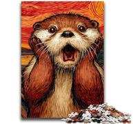 1000 Piece Jigsaw Puzzle for Adults And Teenagers Shocked Otter Teenager Jigsaw,Birthday Gift Idea for Adults, Family Game And Hobby (50x75cm)