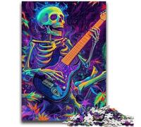 1000 Piece Jigsaw Puzzle for Adults And Teenagers Skeleton Playing Guitar Educational Stress Relief Toy Gifts for Friends And Family 26x38cm