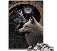 1000 Piece Jigsaw Puzzle for Adults And Teenagers Skoll And Hati Norse Wolf Educational Games Home Decoration Educational Game for Birthday, Chrismas 50x75cm