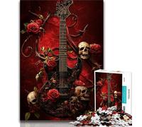 1000 Piece Jigsaw Puzzle for Adults And Teenagers Skull Guitar Adult Puzzles,Home Decoration Toys for Age 14 Years Up 26x38cm