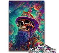 1000 Piece Jigsaw Puzzle for Adults And Teenagers Skull Pirate Captain Adult Puzzles,Home Decoration Toys for Age 14 Years Up (75x50cm)